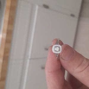Sterling silver moissanite ring .43ct total